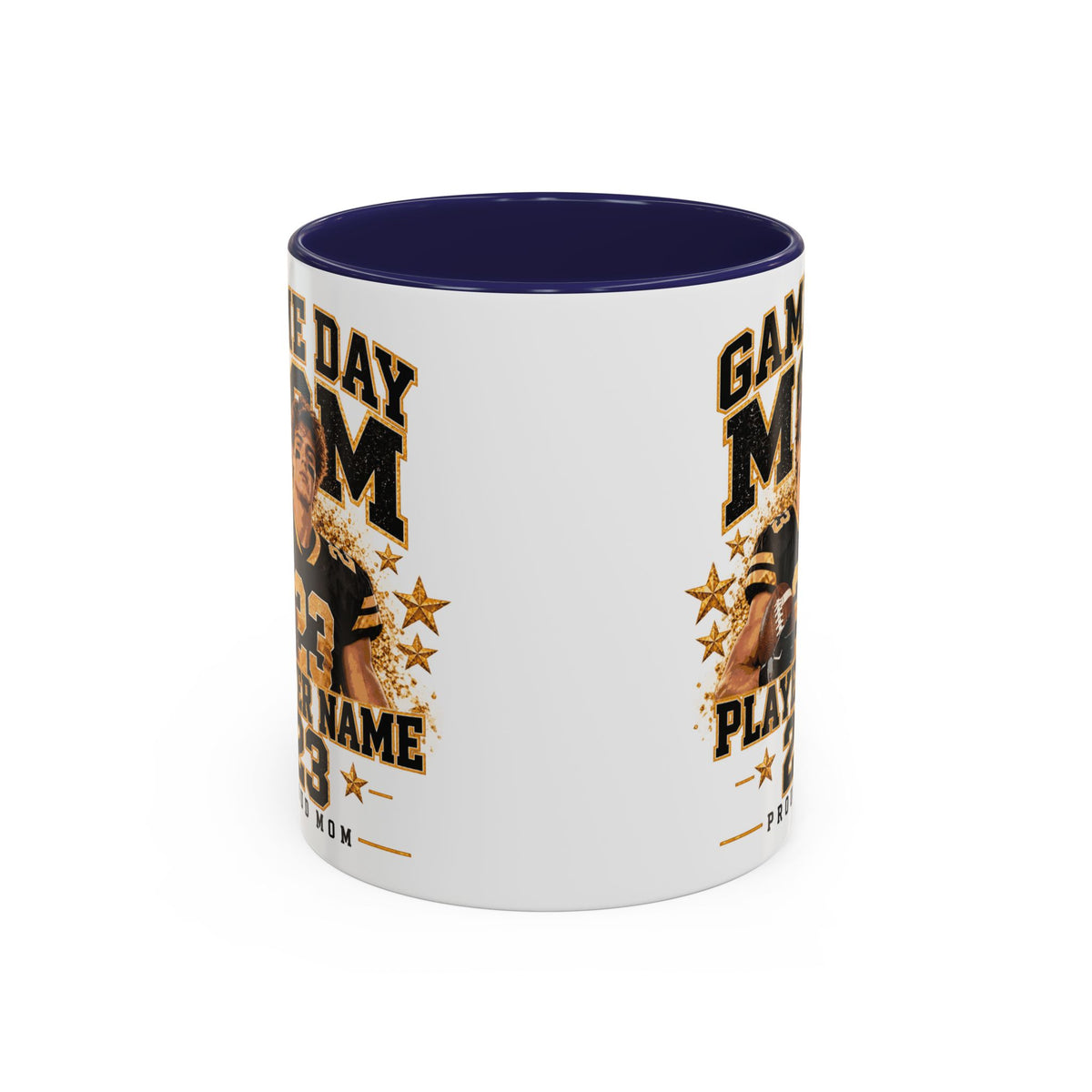 Personalized Game Day Mom Photo Mug – Custom Football Player Name & Number