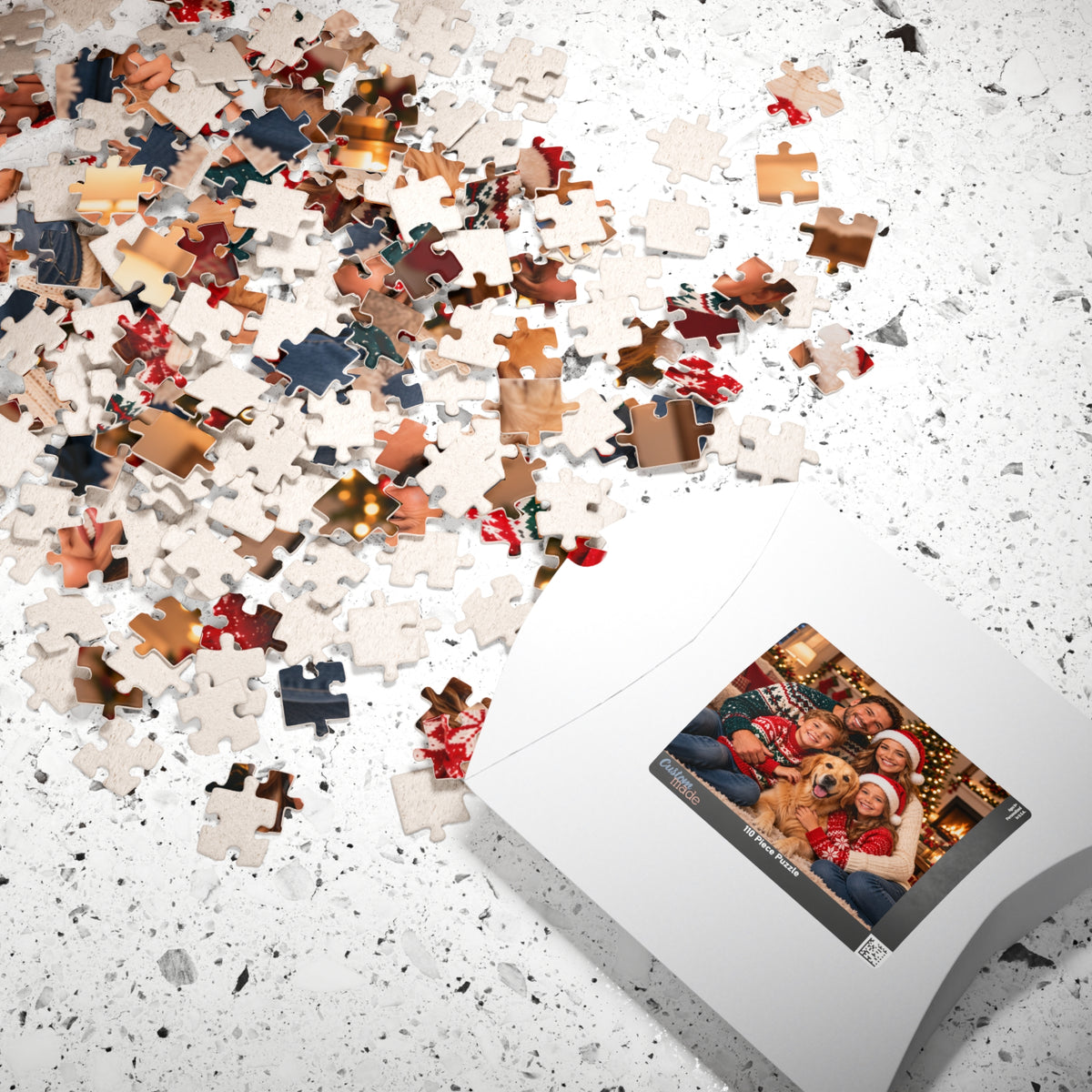 Personalized Christmas Family Photo Puzzle, Custom Family Name Puzzle, Christmas Gift for Family, Custom Photo Puzzle, Holiday Keepsake