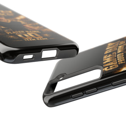 Personalized Game Day Proud Mom Photo Phone Case – Black & Gold