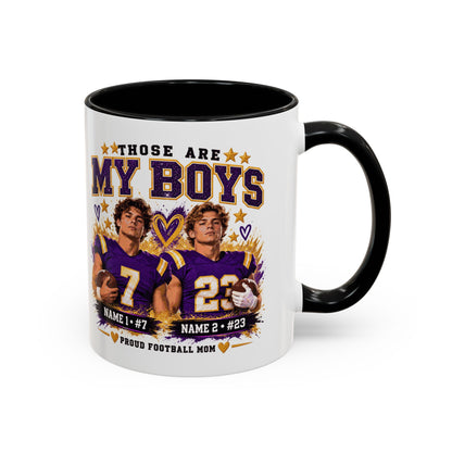 Personalized Those Are My Boys Photo Mug – Custom Football Players Names & Numbers