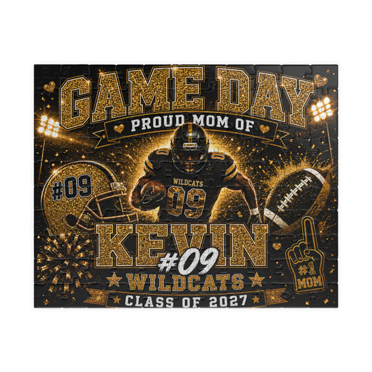 Personalized Football Mom Puzzle, Game Day Senior Mom Gift, Custom Player Name Number Team, Class of 2027 Football Gift