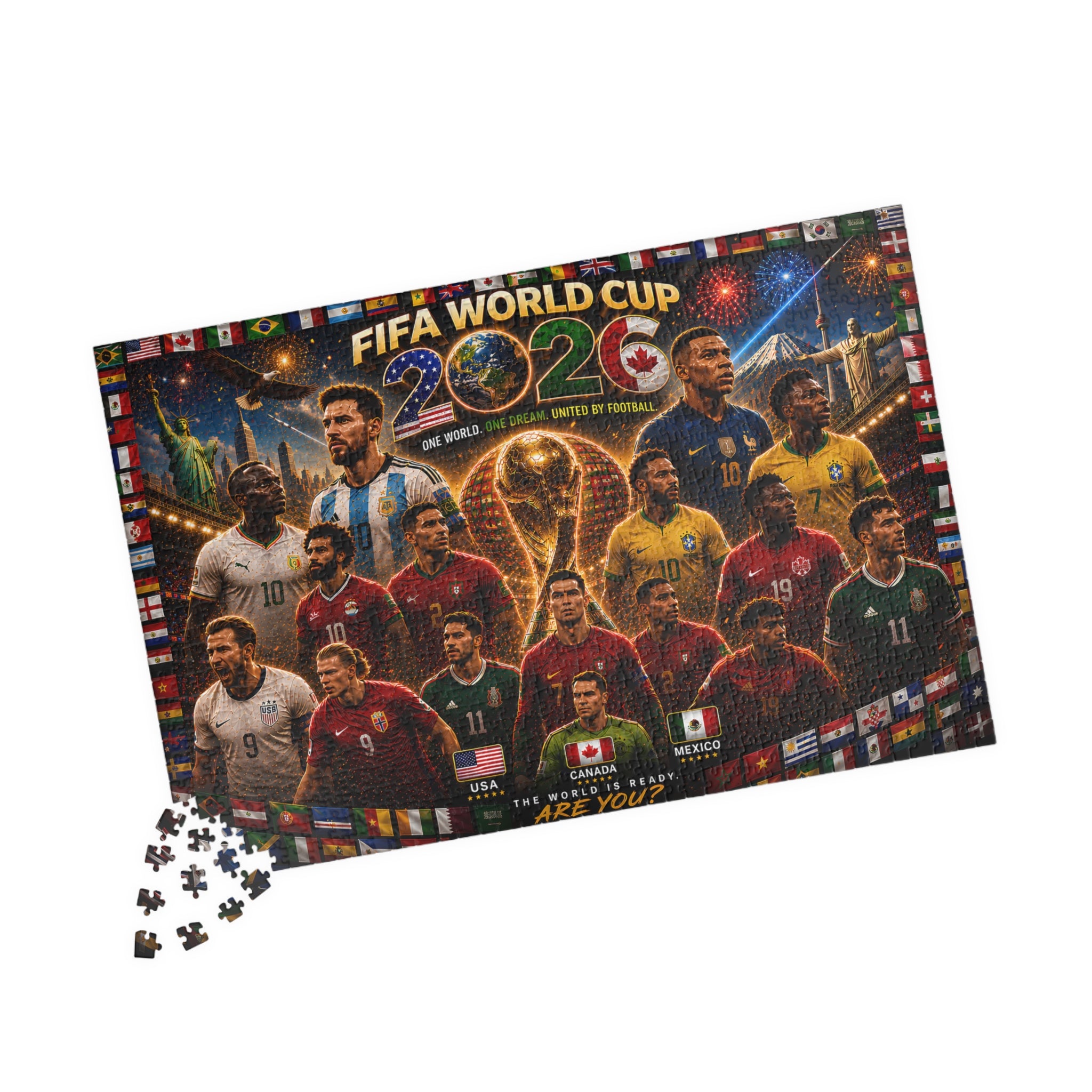FIFA World Cup 2026 Champions Collage Puzzle – 252/520/1014 Piece Soccer Jigsaw