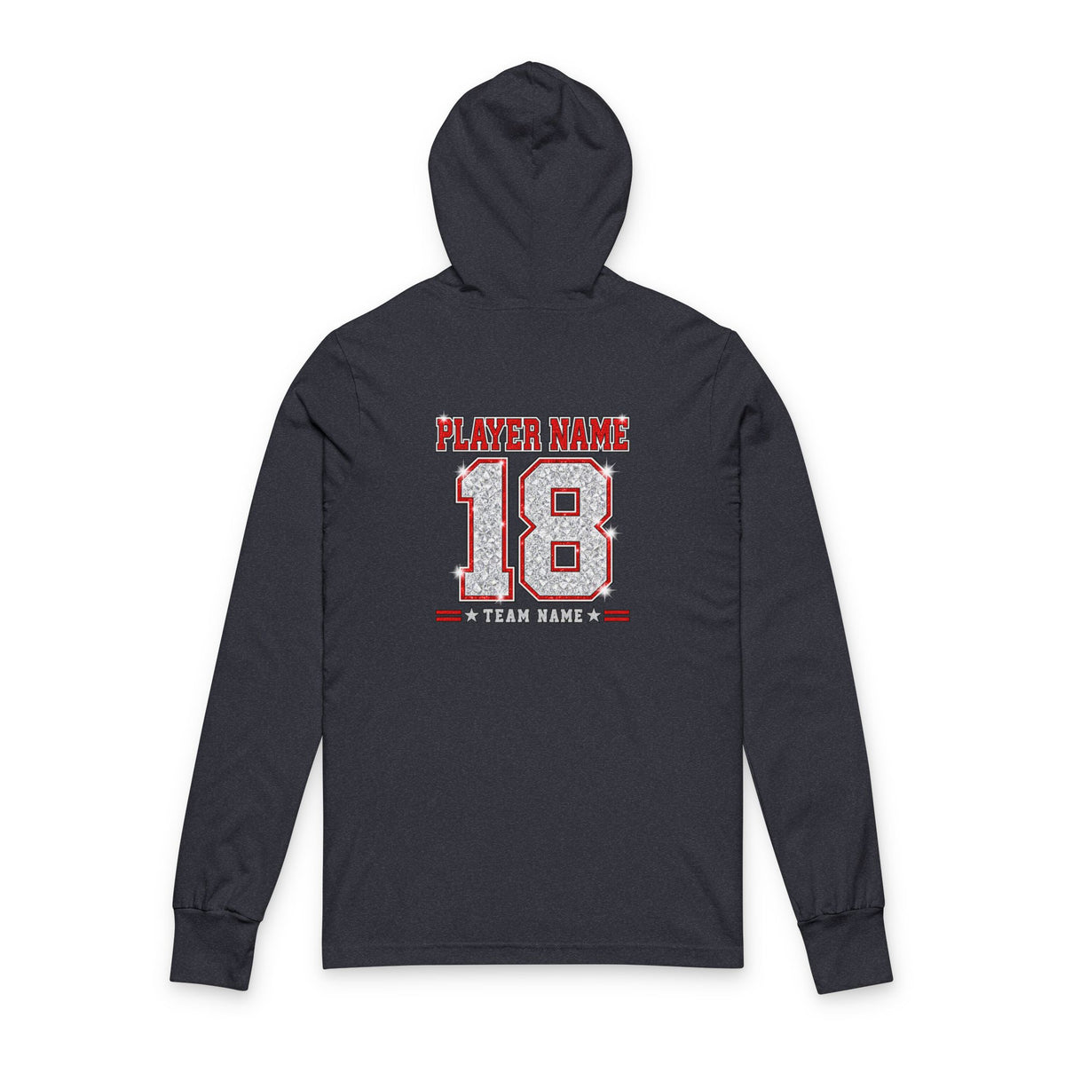 Football Mom Hooded Tee  Personalized Player Name & Number