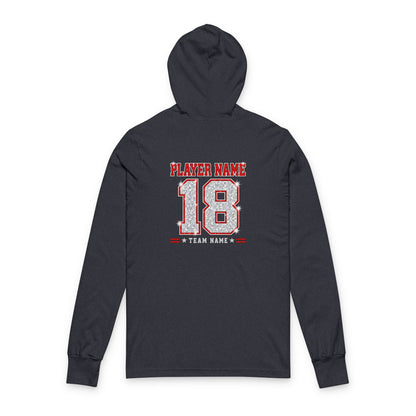 Football Mom Hooded Tee  Personalized Player Name & Number