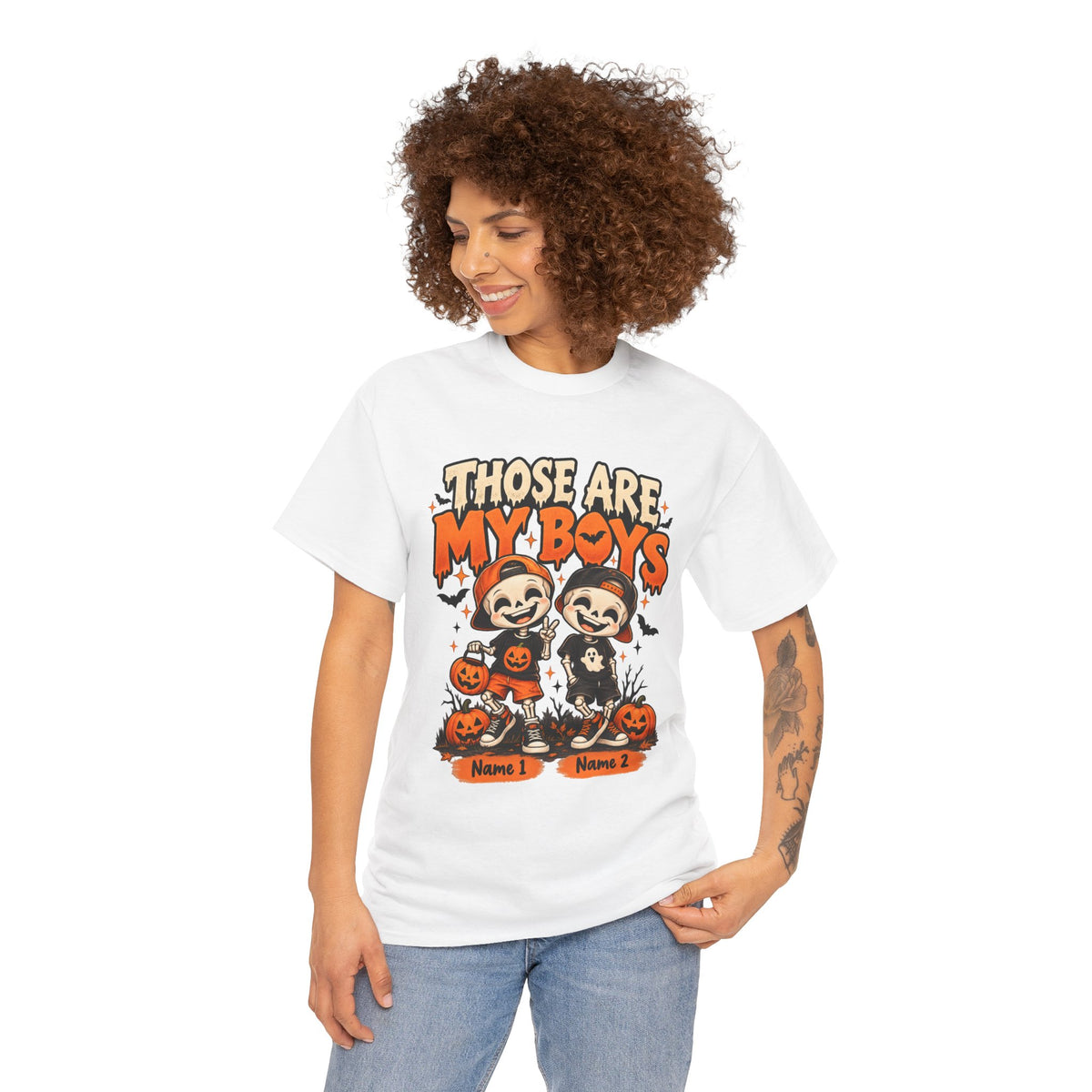 Personalized Spooky Boys Halloween Shirt – Custom Kids Names Mom Tee
