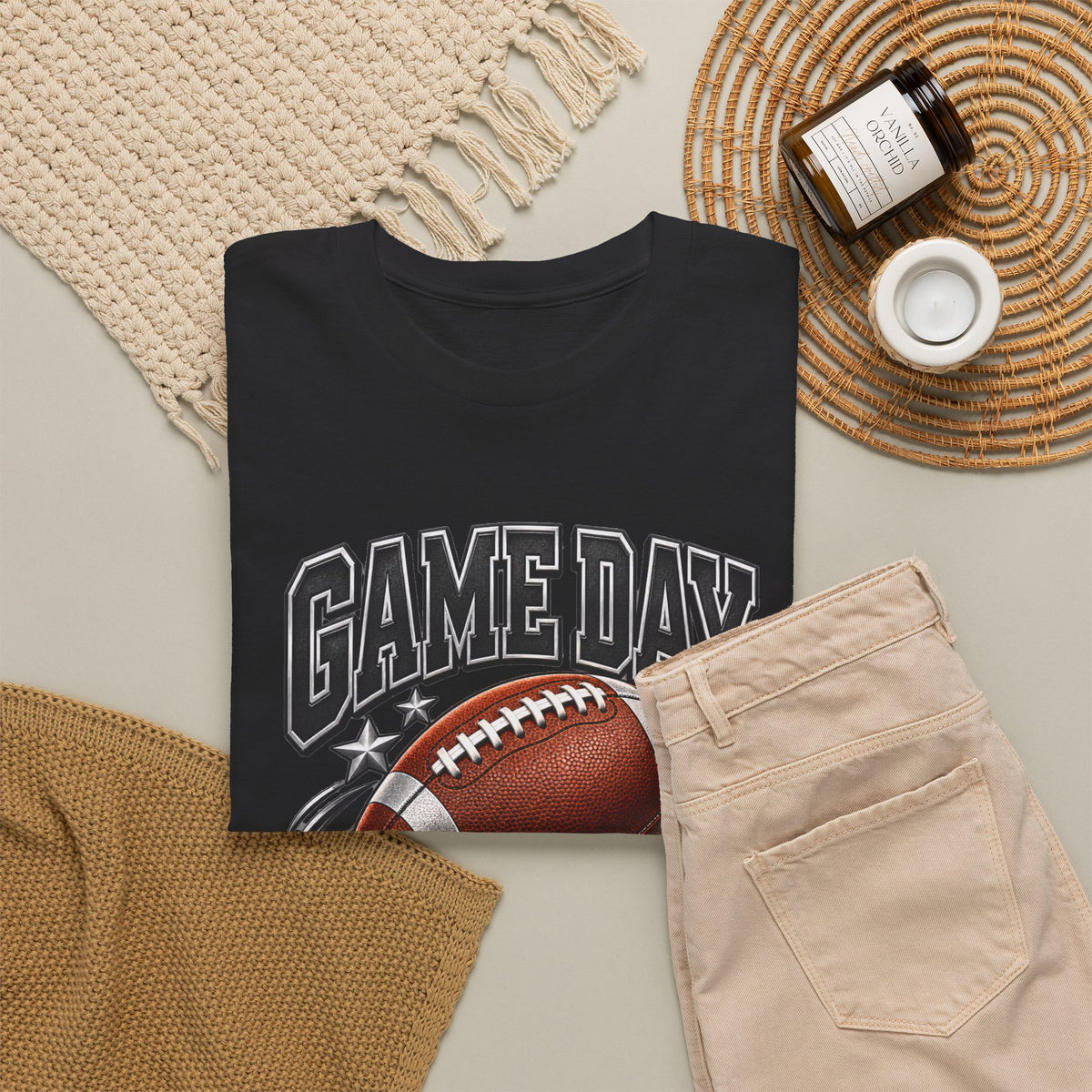 Personalized Game Day Proud Dad Shirt — Black Silver Football