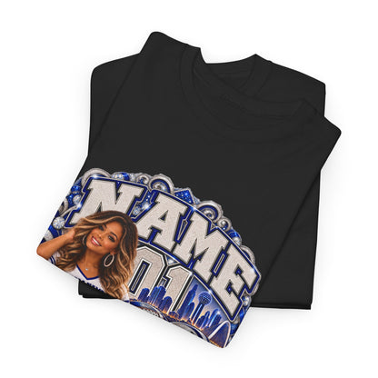 Personalized Football Mom Shirt – Custom Player Name, Number & Team Name – Lady Mascot Game Day Mom Tee – Glitter Effect