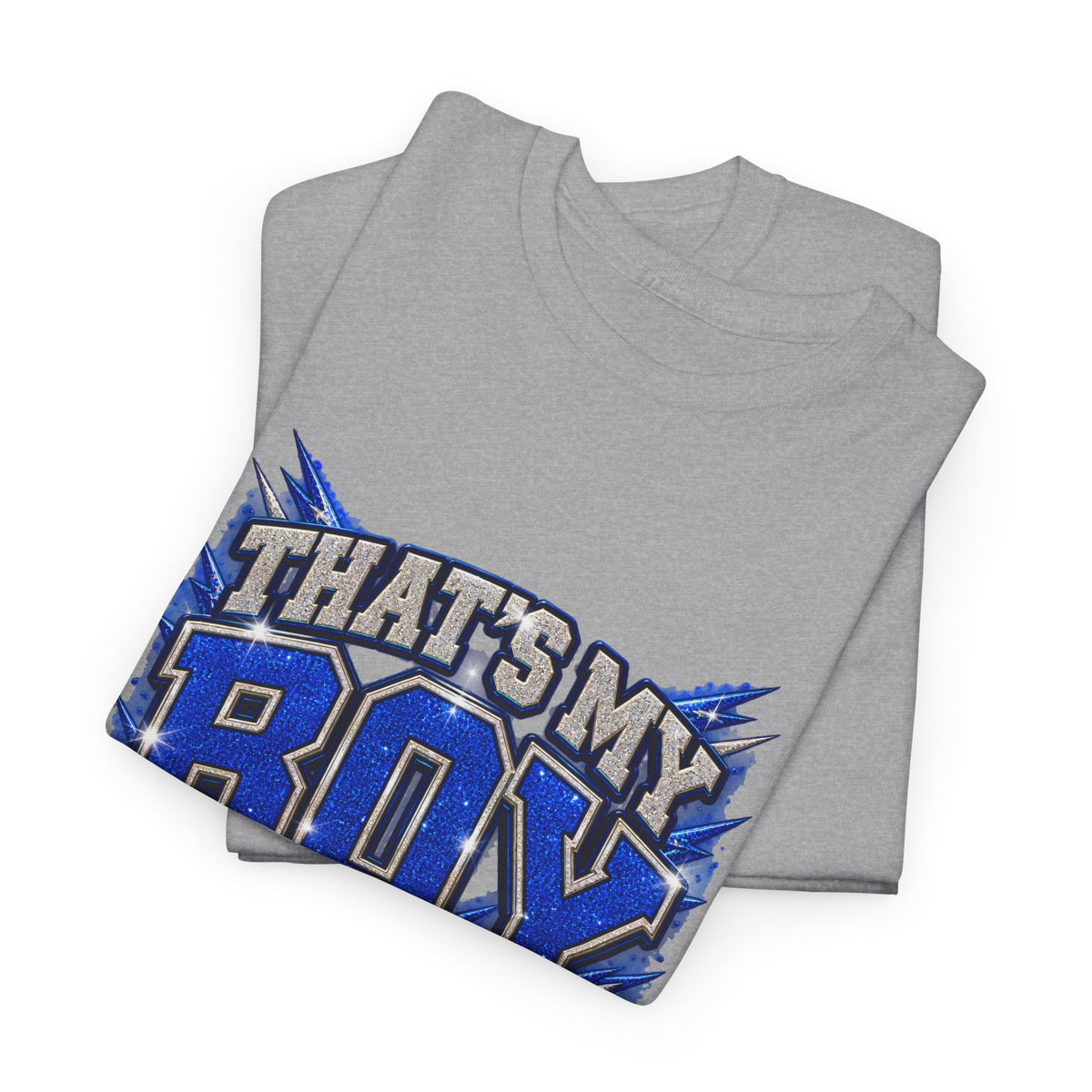 Personalized That's My Boy Football Mom Shirt – Blue Silver, Proud Mom of, Custom Player Name Number & Team