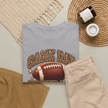 Personalized Game Day Football Mama Shirt — Leopard Gold