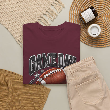 Personalized Game Day Proud Dad Shirt — Black Silver Football