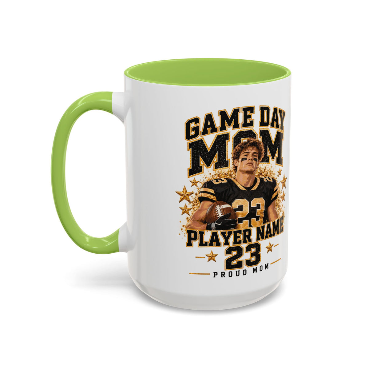 Personalized Game Day Mom Photo Mug – Custom Football Player Name & Number