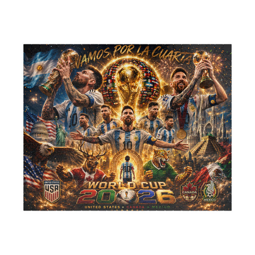 Argentina World Cup 2026 Soccer Puzzle – "Vamos por la Cuarta" (110–1014 pcs)
