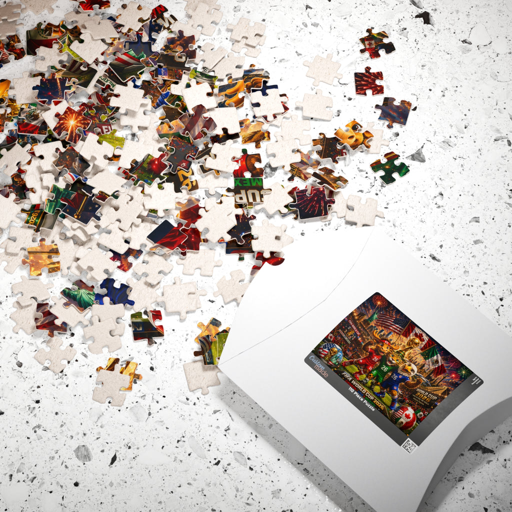 FIFA World Cup 2026 Soccer Mascot Jigsaw Puzzle — Canada USA Mexico Stadium Scene (110/252/520/1014 pcs)