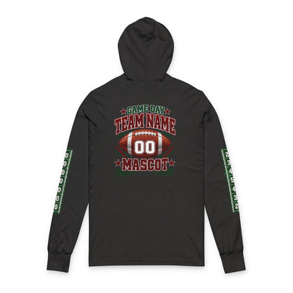 Game Day Football Hoodie Tee — Custom Team Name & Mascot (Number 00)