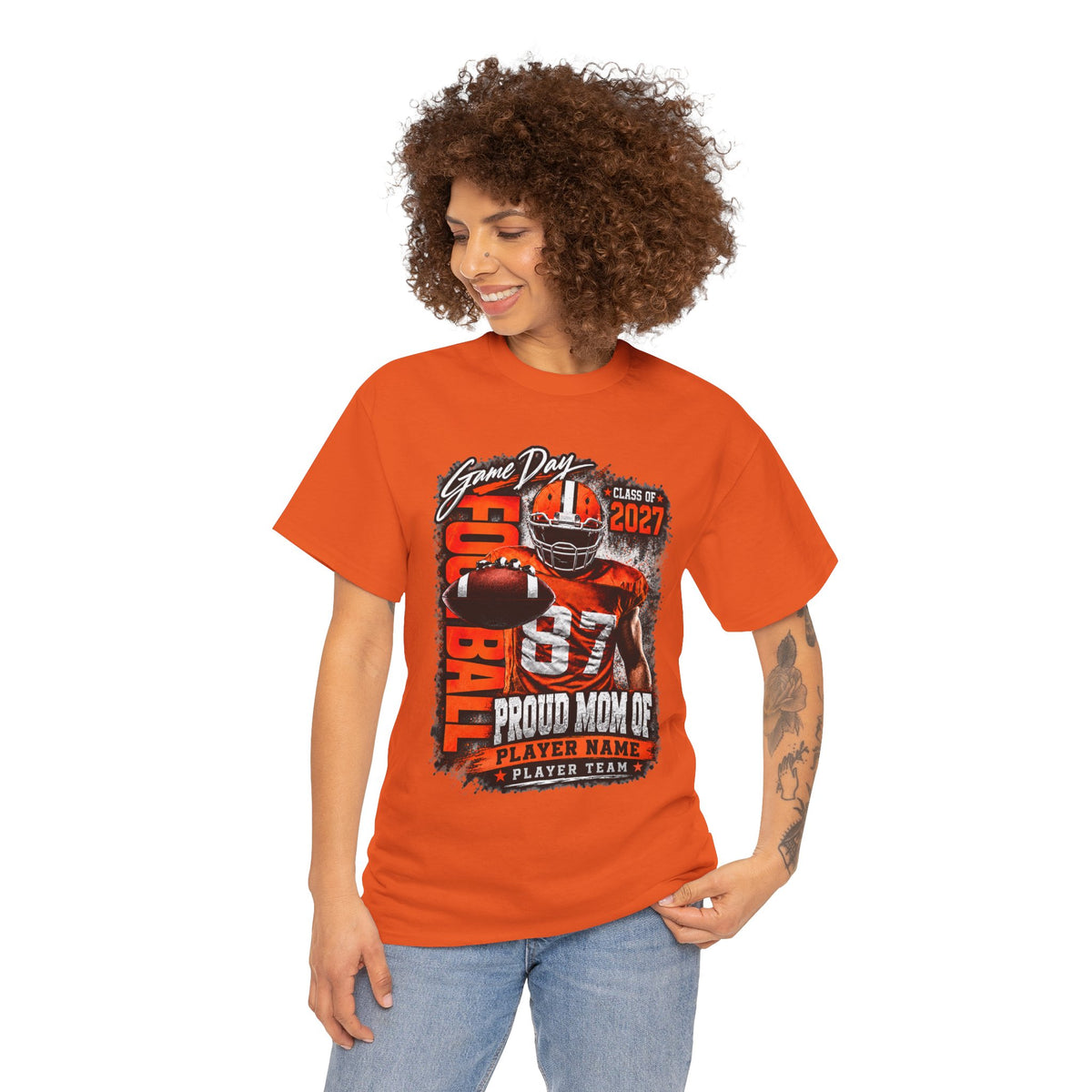 Personalized Football Mom Shirt, Game Day Mom Tee, Proud Mom of Player, Class of 2027 Football Shirt