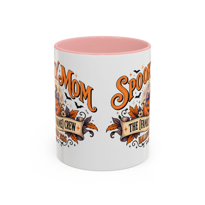 Personalized Spooky Mom Halloween Mug, Custom Family Name Coffee Cup, Halloween Mom Gift, Pumpkin Mug, Fall Gift for Mom