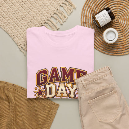 Personalized Game Day Those Are My Boys Shirt — Burgundy Gold