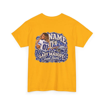 Personalized Football Mom Shirt – Custom Player Name, Number & Team Name – Lady Mascot Game Day Mom Tee – Glitter Effect
