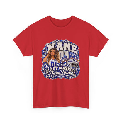 Personalized Football Mom Shirt – Custom Player Name, Number & Team Name – Lady Mascot Game Day Mom Tee – Glitter Effect