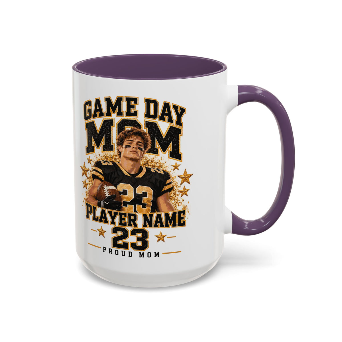Personalized Game Day Mom Photo Mug – Custom Football Player Name & Number