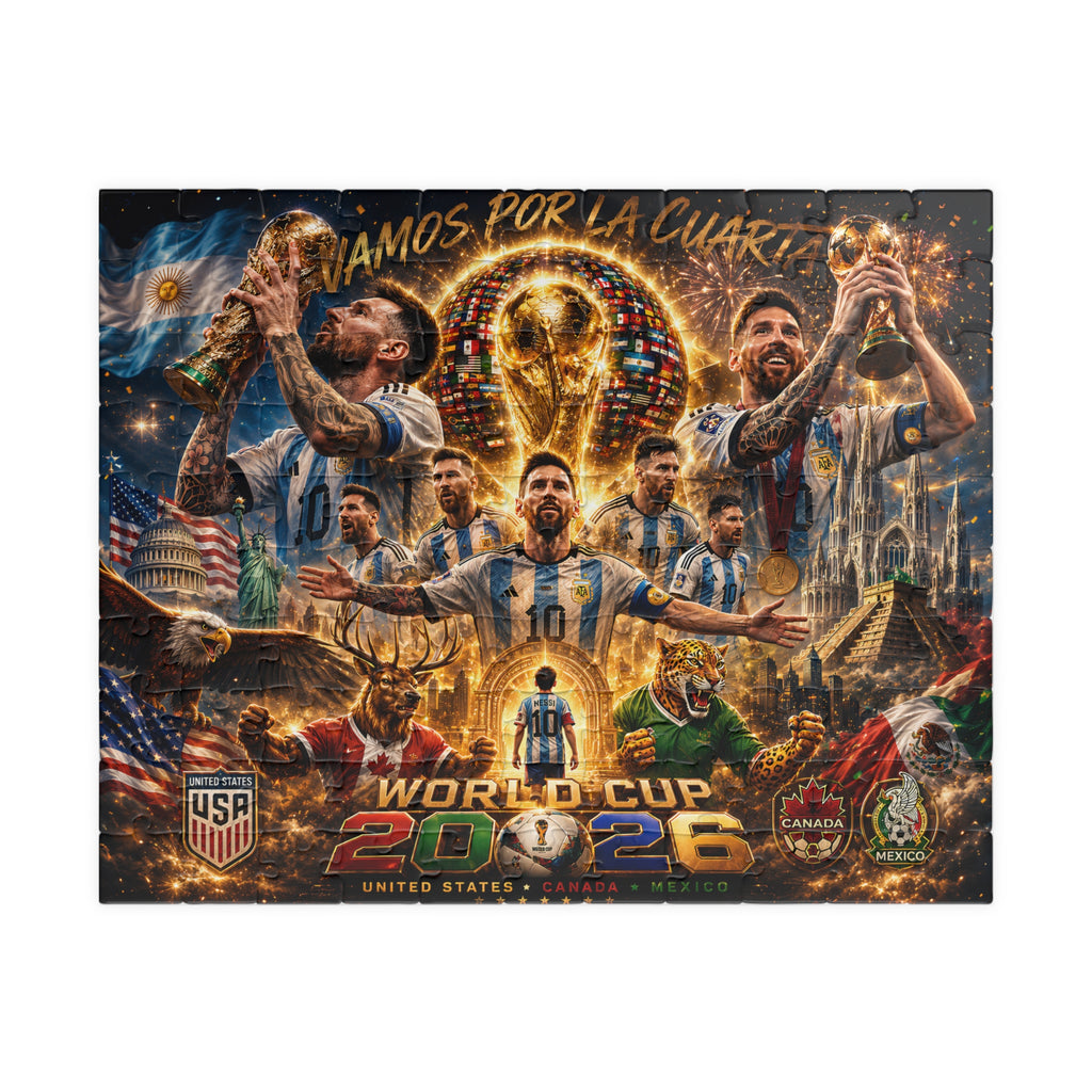 Argentina World Cup 2026 Soccer Puzzle – "Vamos por la Cuarta" (110–1014 pcs)