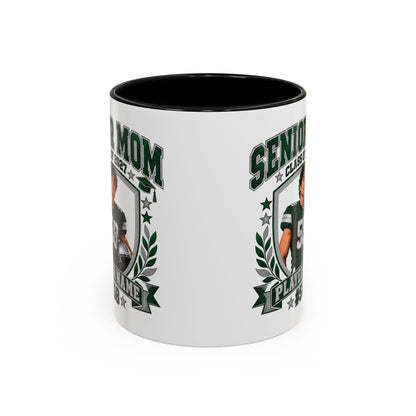 Personalized Senior Mom Class of 2027 Photo Mug – Custom Football Player Name & Number