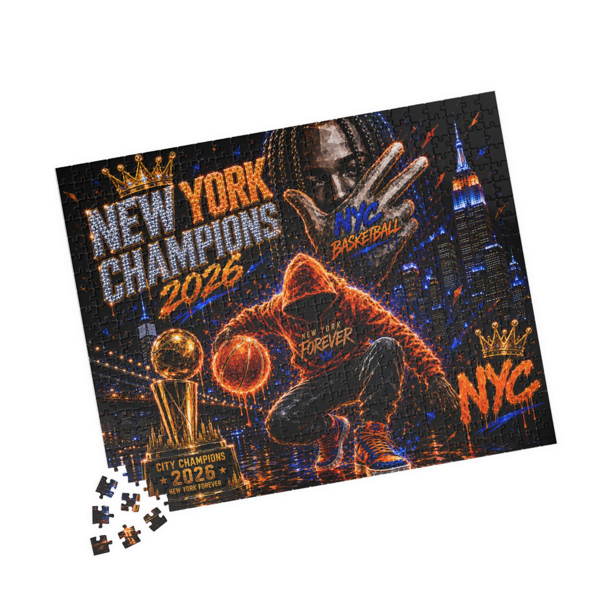 New York Champions 2026 Basketball Puzzle — NYC Championship Jigsaw (110/252/520/1014 pcs)