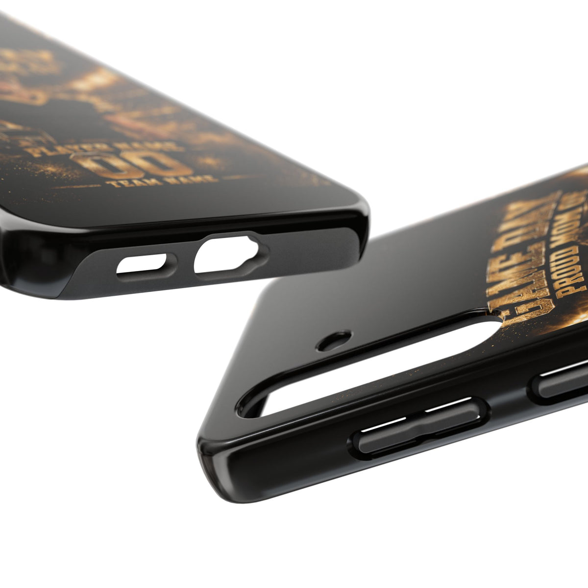 Personalized Game Day Proud Mom Photo Phone Case – Black & Gold