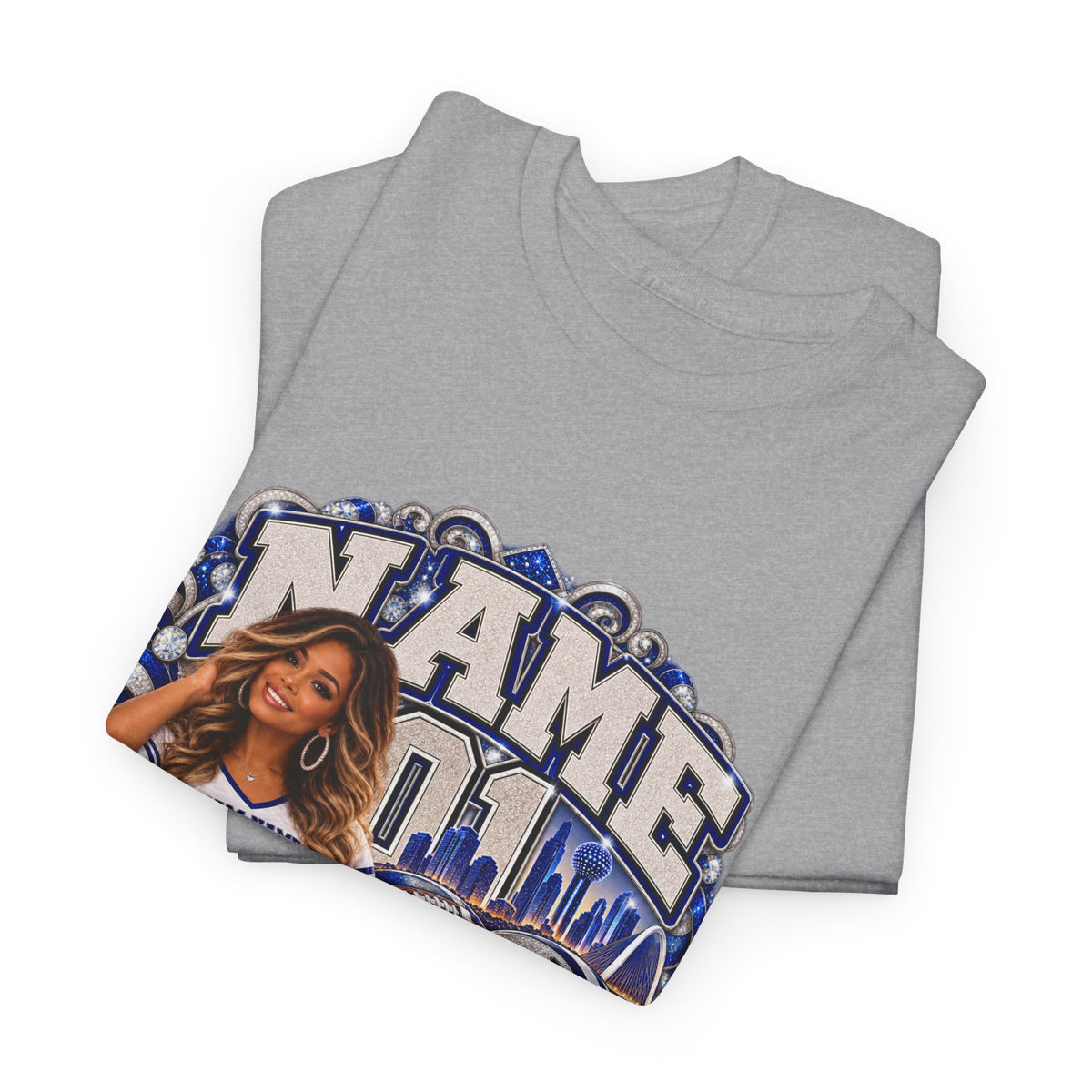 Personalized Football Mom Shirt – Custom Player Name, Number & Team Name – Lady Mascot Game Day Mom Tee – Glitter Effect