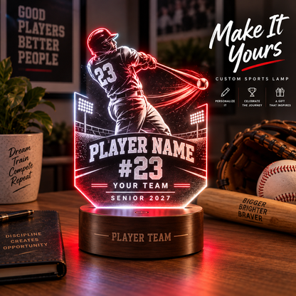 🏆 Proud Mom. Biggest Fan. Forever Memories. ❤️ Personalized Game Day LED Lamp!