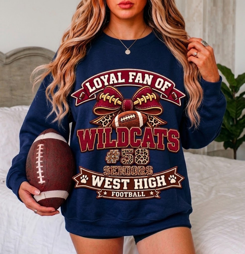 Personalized Football Mom Sweatshirt, Proud Mom of Player, Custom Name & Number, Team Mom, Senior 2027, Game Day Gift
