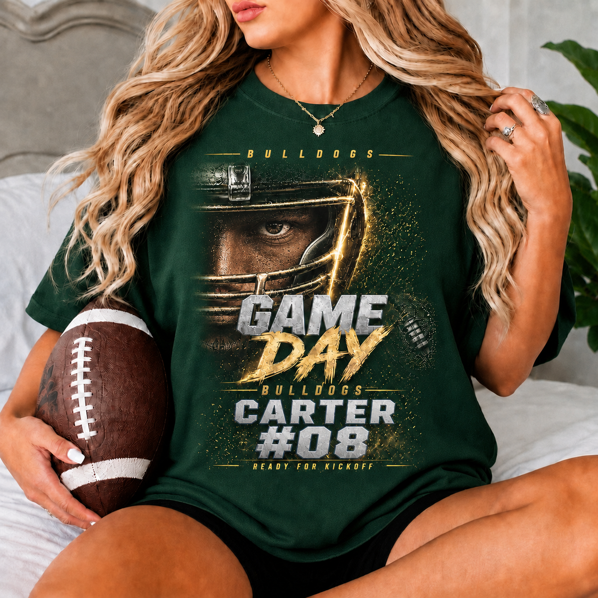 Personalized Football Game Day Shirt, Custom Player Name & Number Tee, Team Spirit Football Gift, Game Day Mom Shirt