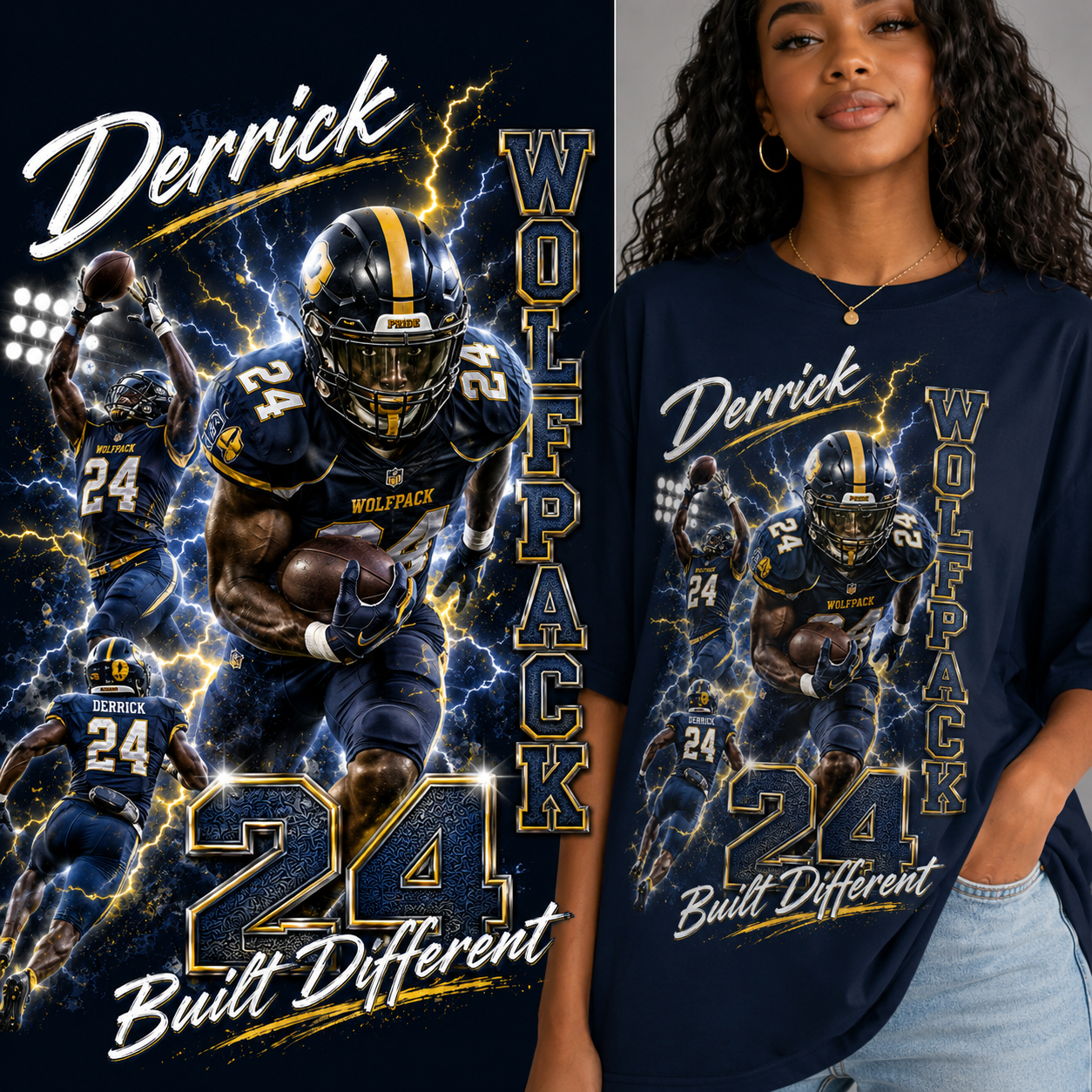 Personalized Football Shirt, Custom Player Name Number Tee, Game Day Football Shirt, Senior Night Gift, Football Mom Team Spirit Tee
