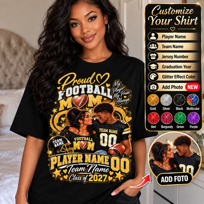 Personalized Sports Mom Shirt, Football Basketball Baseball Softball Volleyball Soccer Mom Tee, Custom Player Name Number, Game Day Gift