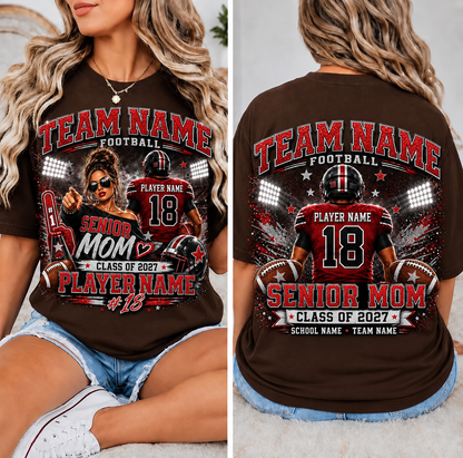 Personalized Senior Mom Football Shirt Class of 2027