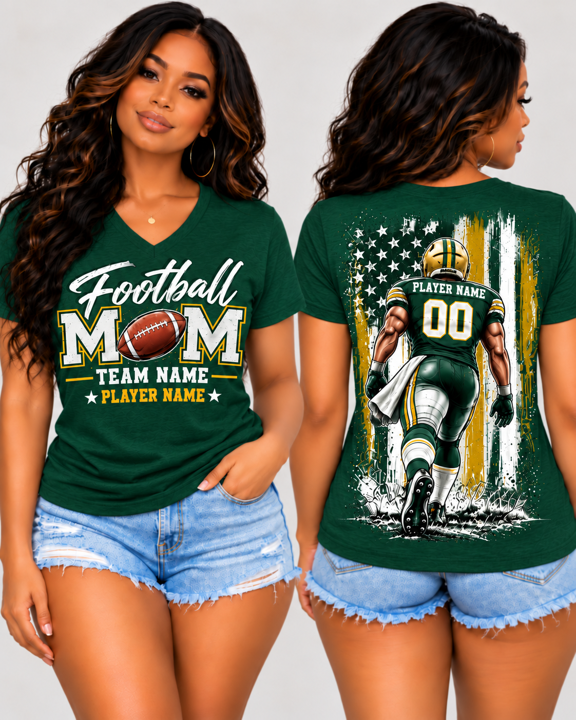 Personalized Football Mom Shirt, Custom Player Name & Number, Game Day Mom Tee, Football Senior Mom Gift