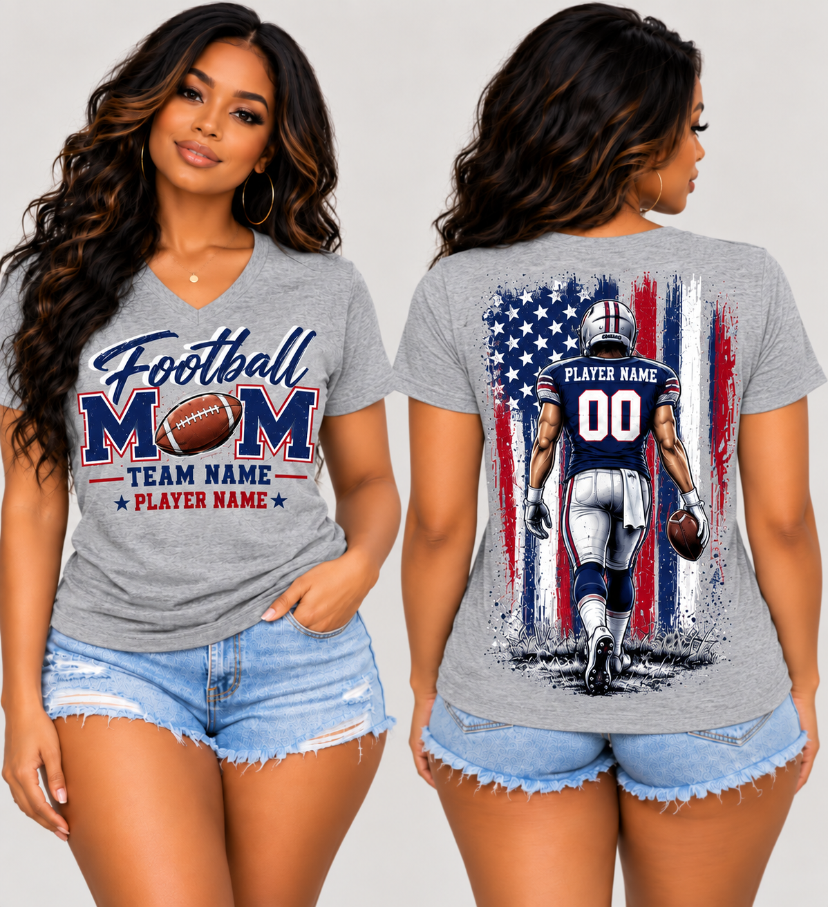 Personalized Football Mom Shirt, Custom Player Name & Number, Game Day Mom Tee, Football Senior Mom Gift