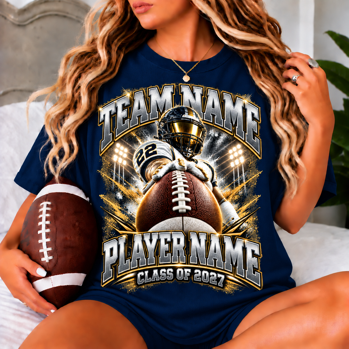 Personalized Football Player Shirt   Custom Team Name  Class of 2027