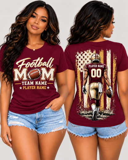 Personalized Football Mom Shirt, Player Name & Number, Custom Team Mom Tee, Football Game Day Shirt