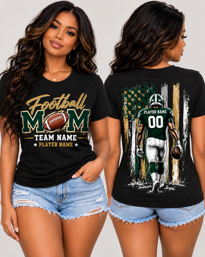 Personalized Football Mom Shirt, Player Name & Number, Custom Team Mom Tee, Football Game Day Shirt