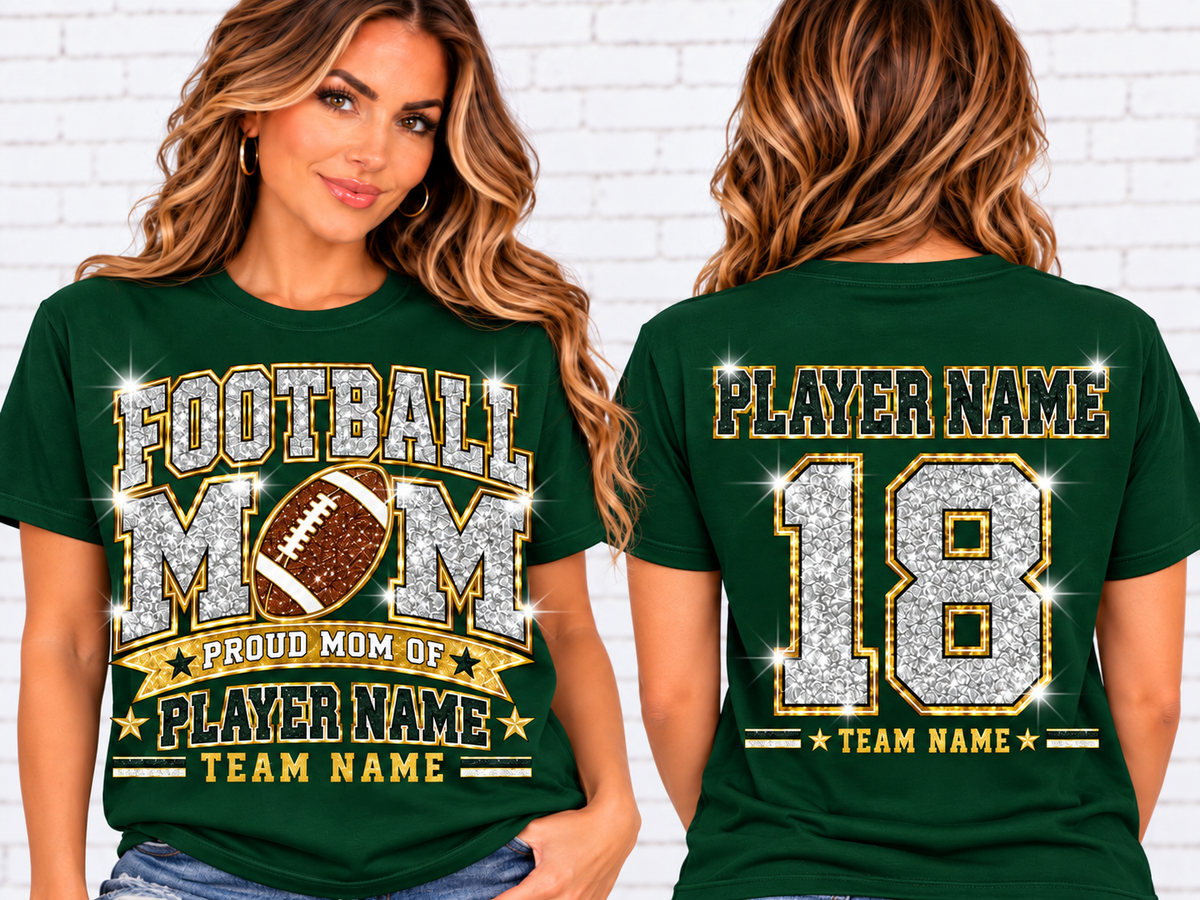 Personalized Football Mom Shirt – Custom Player Name & Number