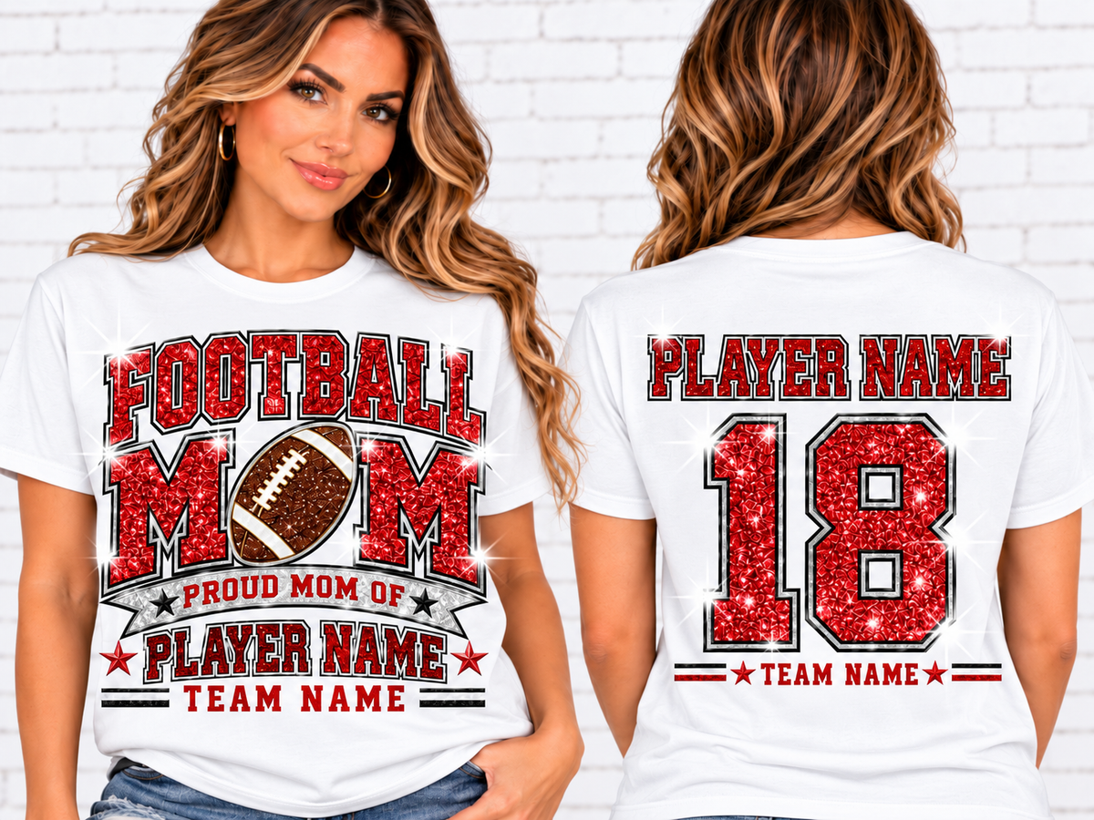 Personalized Football Mom Shirt – Custom Player Name & Number