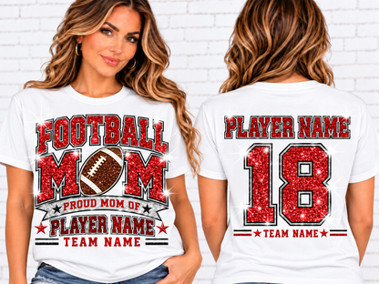 Personalized Football Mom Shirt – Custom Player Name & Number