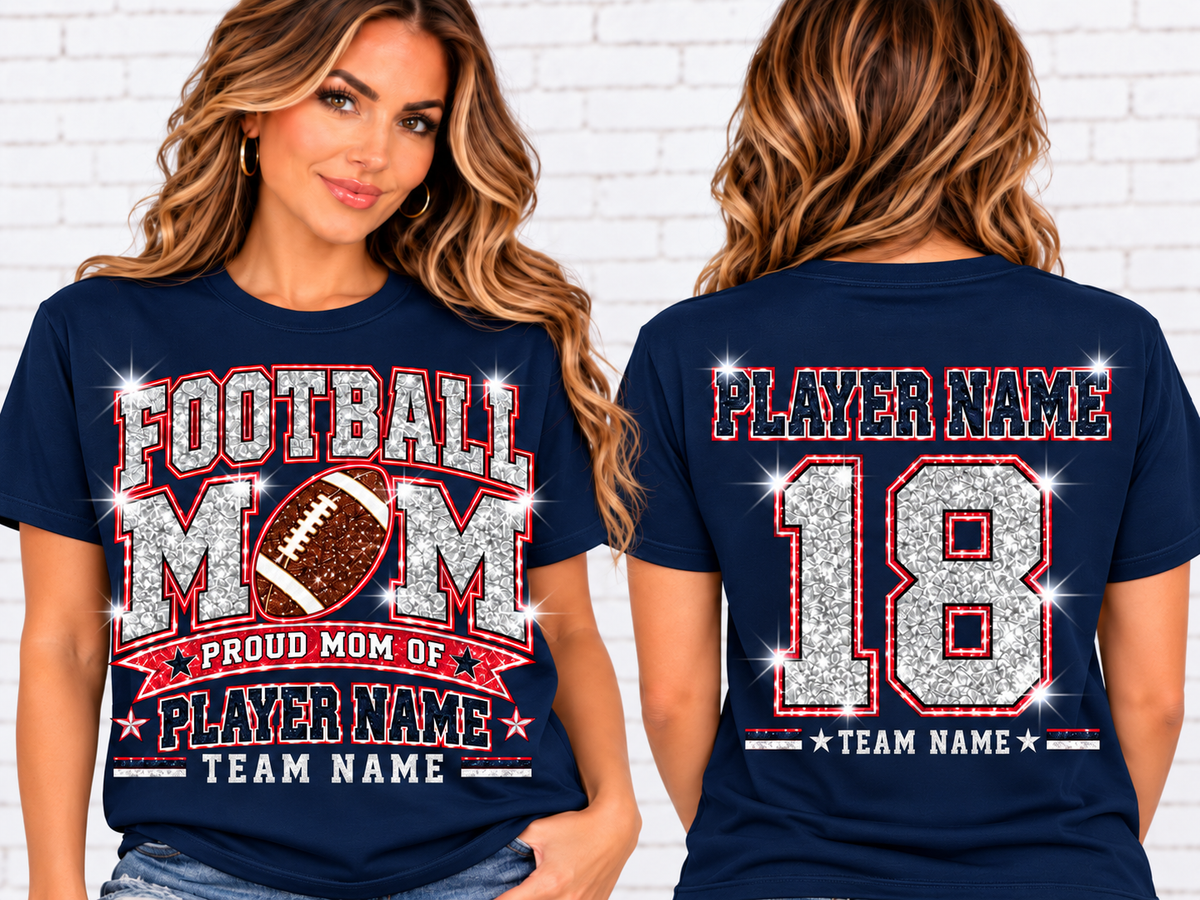 Personalized Football Mom Shirt – Custom Player Name & Number