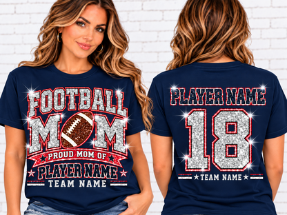 Personalized Football Mom Shirt – Custom Player Name & Number