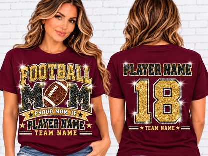 Personalized Football Mom Shirt – Custom Player Name & Number