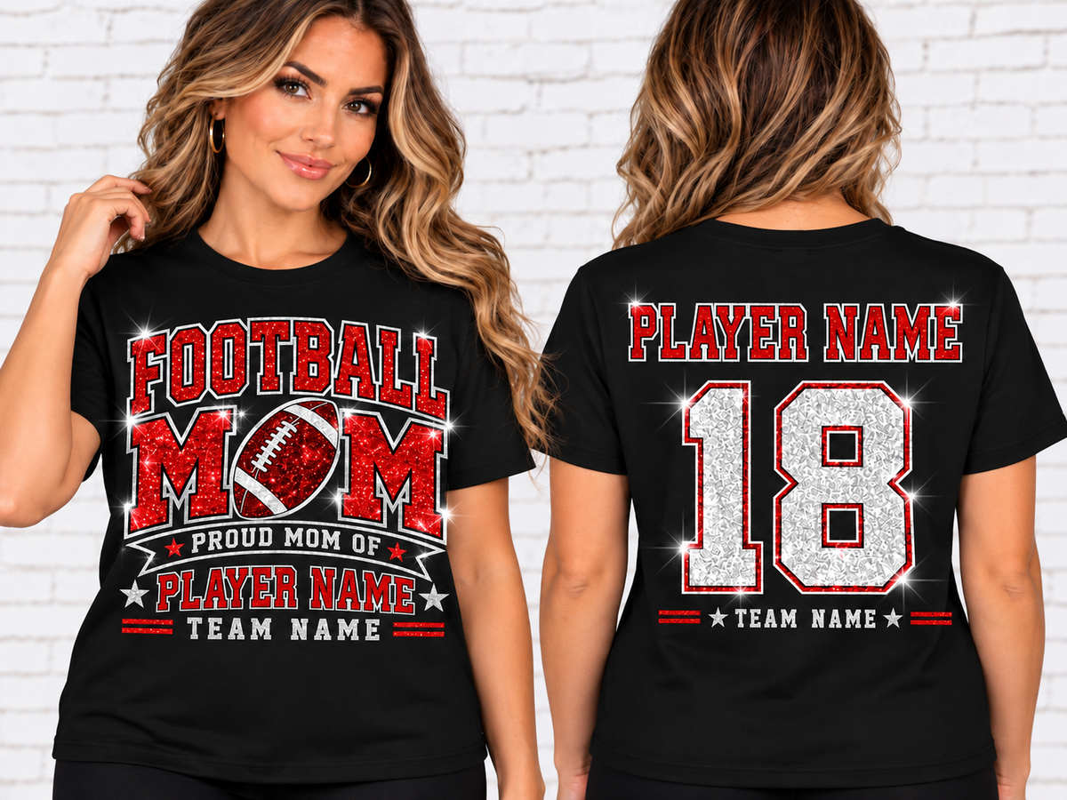 Personalized Football Mom Shirt – Custom Player Name & Number