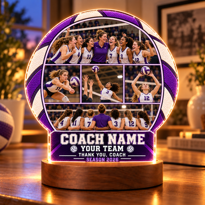 Personalized Soccer Coach Lamp – Custom Team Photo Collage, Coach Appreciation Gift