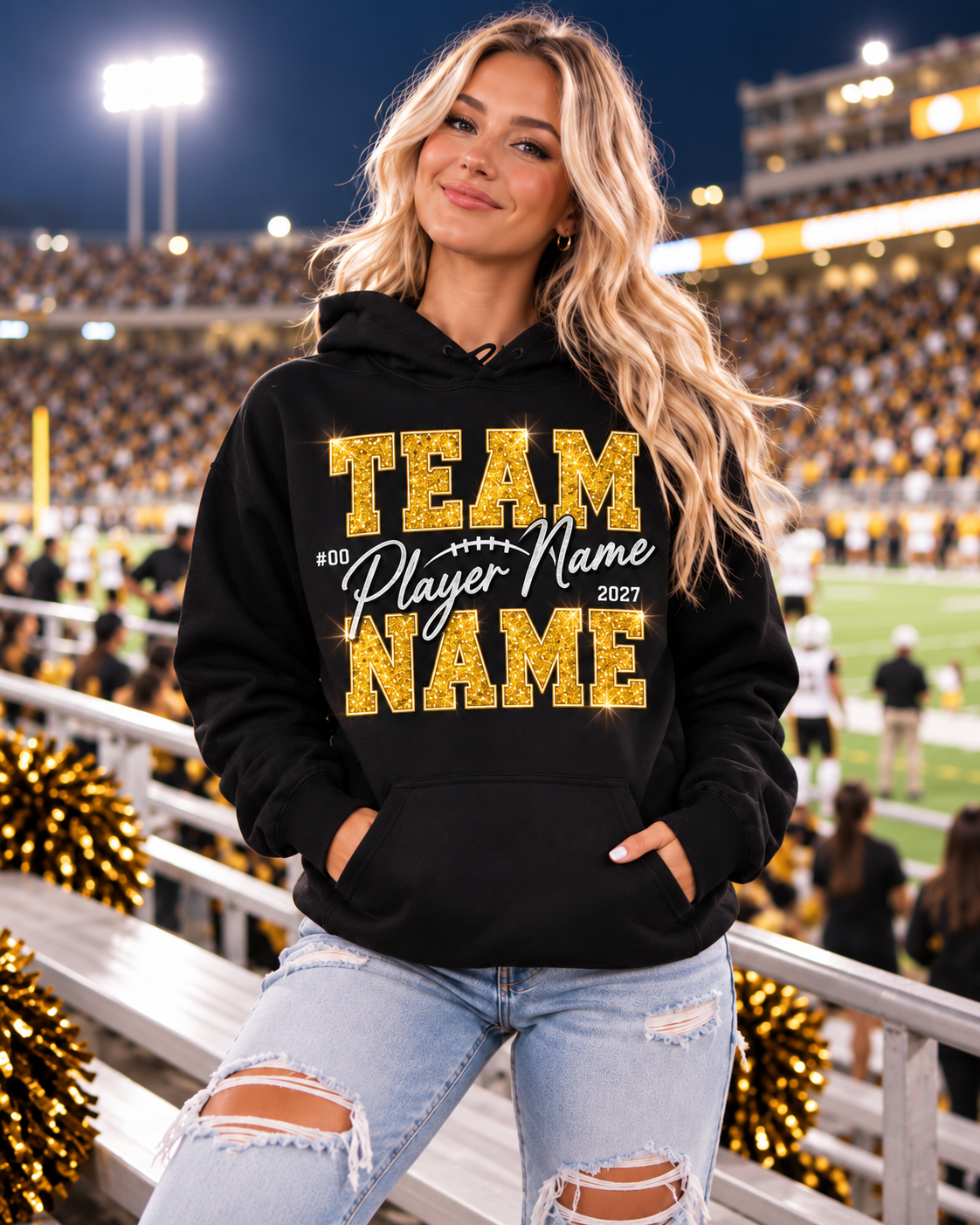 Personalized Game Day Hoodie Team Name & Player Name