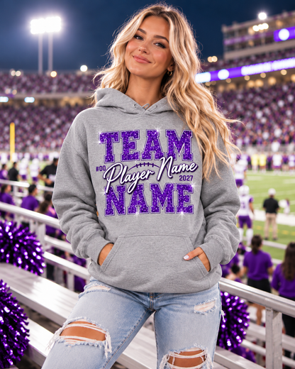Personalized Game Day Hoodie Team Name & Player Name